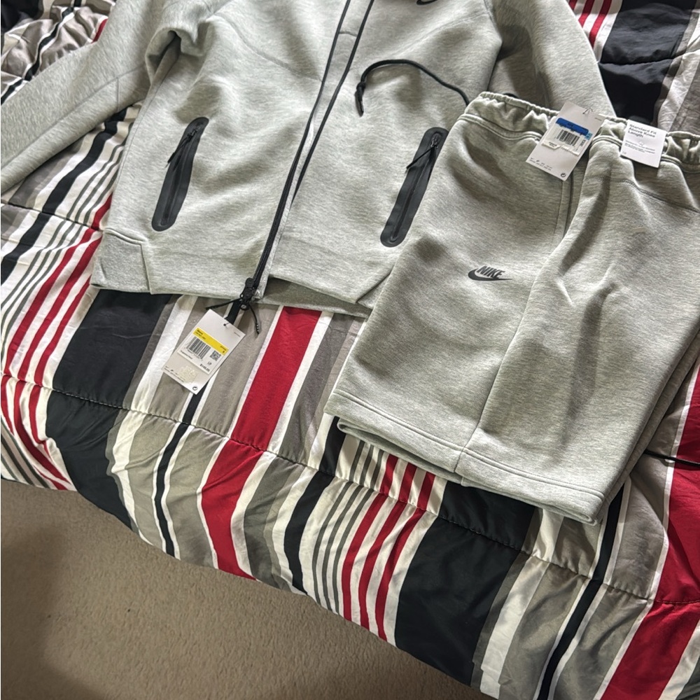 Nike Gray Tracksuit with Black Accents